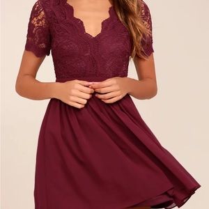 Burgundy Lace Dress